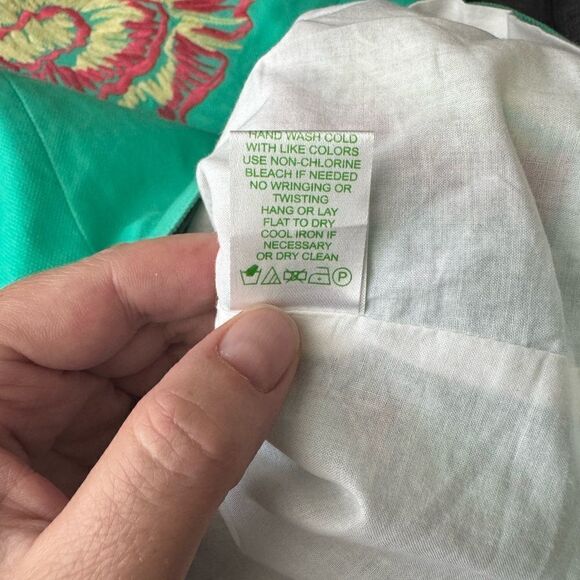 Lilly Pulitzer Bowen Lagoon Green Comb Get It Embroidered Strapless Dress Sz 2 - Picture 10 of 15